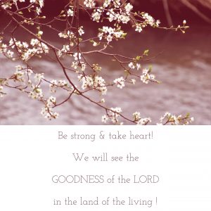 Be strong and take heart ! Psalm 27