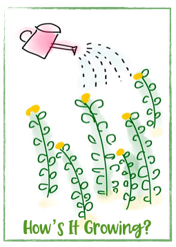 growing together growing flowers being watered by pink can