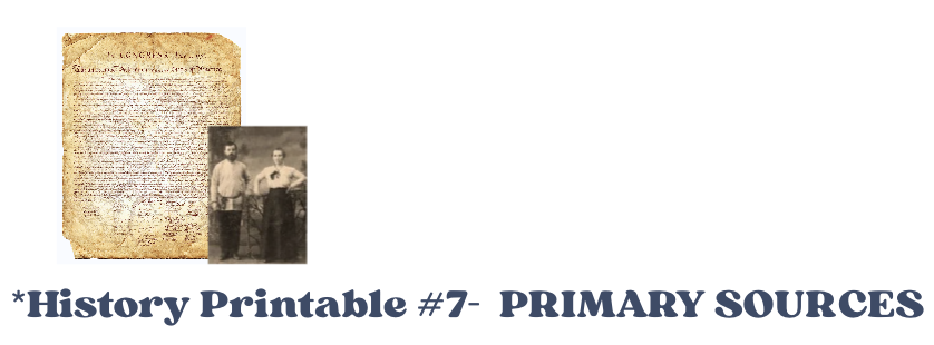 primary sources printables history for kids 